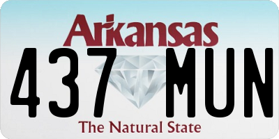 AR license plate 437MUN