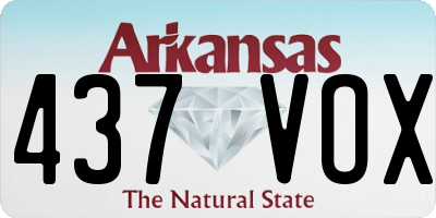 AR license plate 437VOX