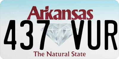 AR license plate 437VUR