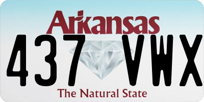 AR license plate 437VWX