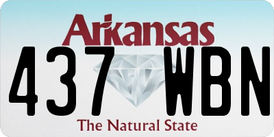 AR license plate 437WBN