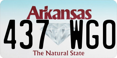 AR license plate 437WGO