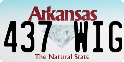AR license plate 437WIG