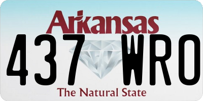 AR license plate 437WRO