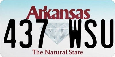 AR license plate 437WSU