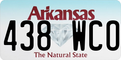 AR license plate 438WCO
