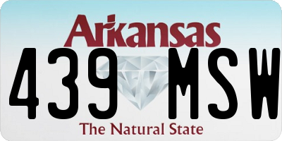 AR license plate 439MSW