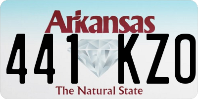 AR license plate 441KZO