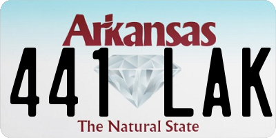 AR license plate 441LAK
