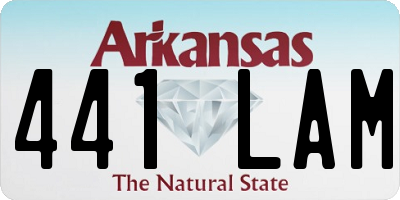 AR license plate 441LAM