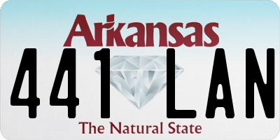 AR license plate 441LAN