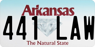 AR license plate 441LAW