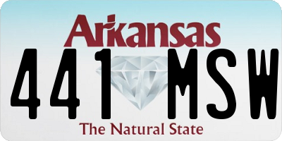 AR license plate 441MSW