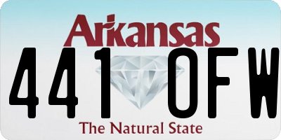 AR license plate 441OFW
