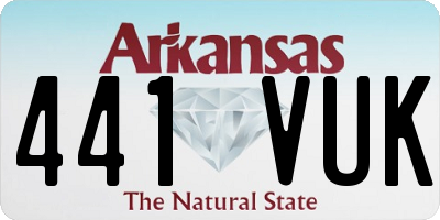 AR license plate 441VUK