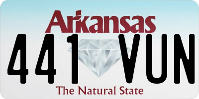 AR license plate 441VUN