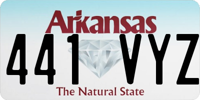 AR license plate 441VYZ