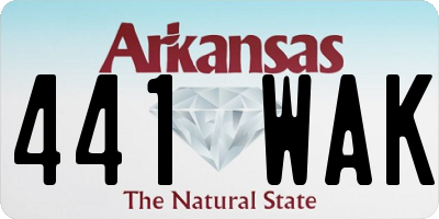 AR license plate 441WAK
