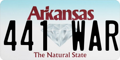 AR license plate 441WAR