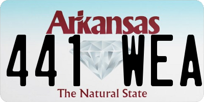 AR license plate 441WEA