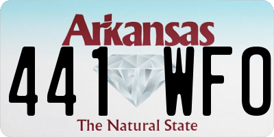 AR license plate 441WFO