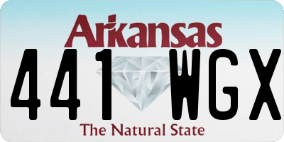 AR license plate 441WGX