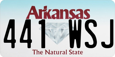 AR license plate 441WSJ