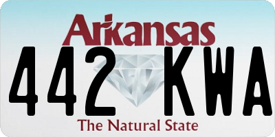 AR license plate 442KWA