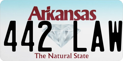 AR license plate 442LAW