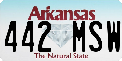 AR license plate 442MSW