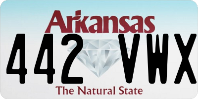 AR license plate 442VWX