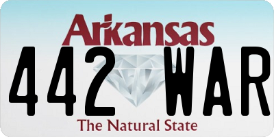 AR license plate 442WAR