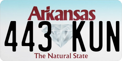 AR license plate 443KUN