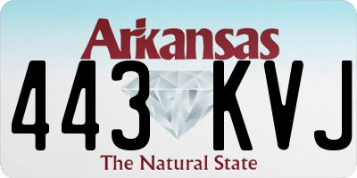 AR license plate 443KVJ