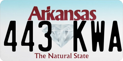 AR license plate 443KWA