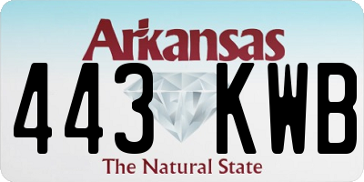 AR license plate 443KWB
