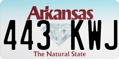 AR license plate 443KWJ