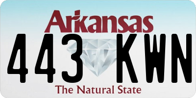 AR license plate 443KWN