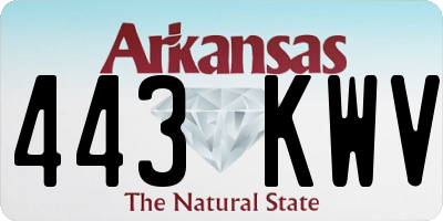 AR license plate 443KWV