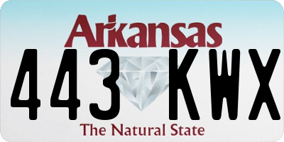 AR license plate 443KWX