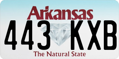 AR license plate 443KXB