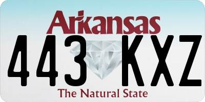 AR license plate 443KXZ