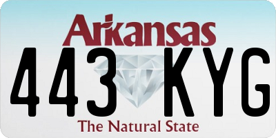 AR license plate 443KYG