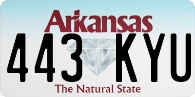 AR license plate 443KYU