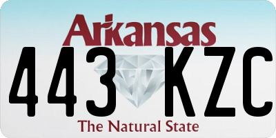 AR license plate 443KZC