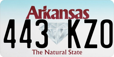 AR license plate 443KZO
