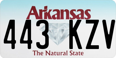 AR license plate 443KZV
