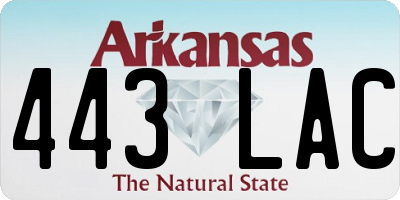 AR license plate 443LAC