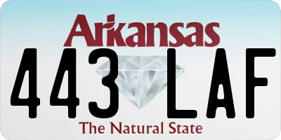 AR license plate 443LAF