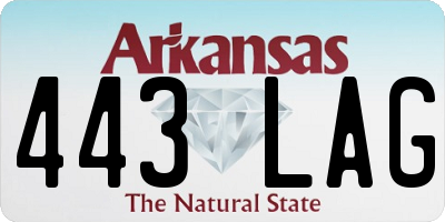 AR license plate 443LAG